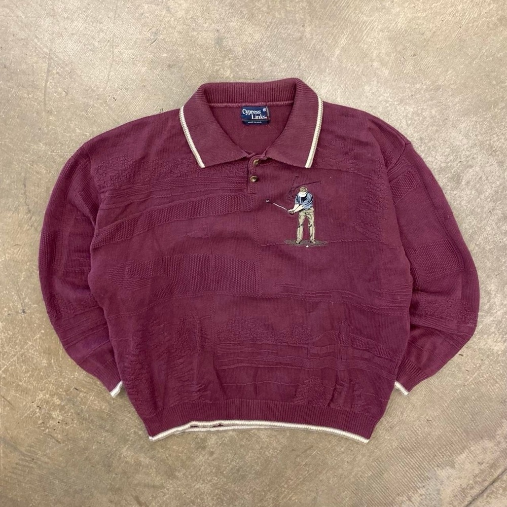 Vintage Cypress Link 90s Golf Polo Sweatshirt Embroidery Size XL